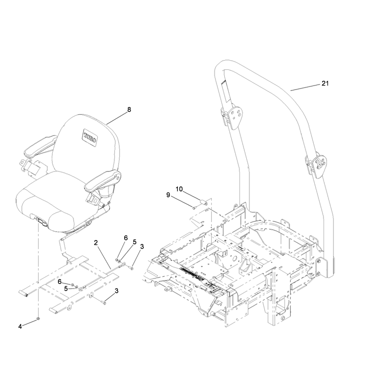 Seat and Roll Over Protection System Assembly