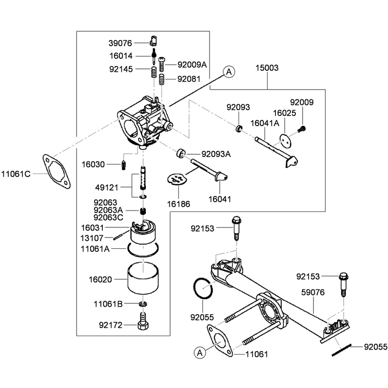Carburetor Assembly Kawasaki FH430V-CS25