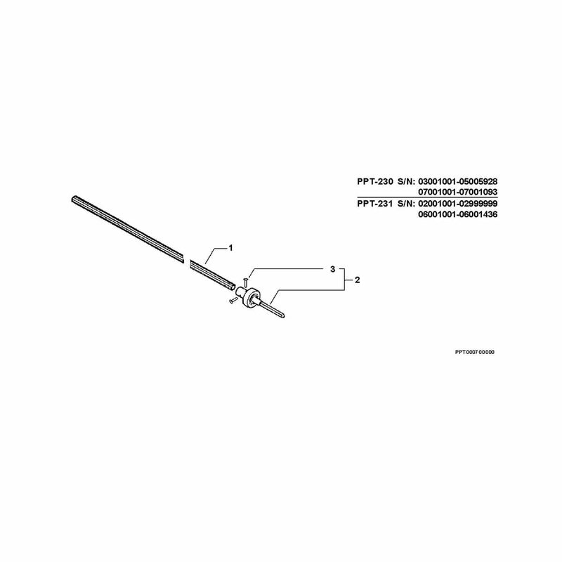 Driveshaft, Connector S/N: 05001001 - 05005928