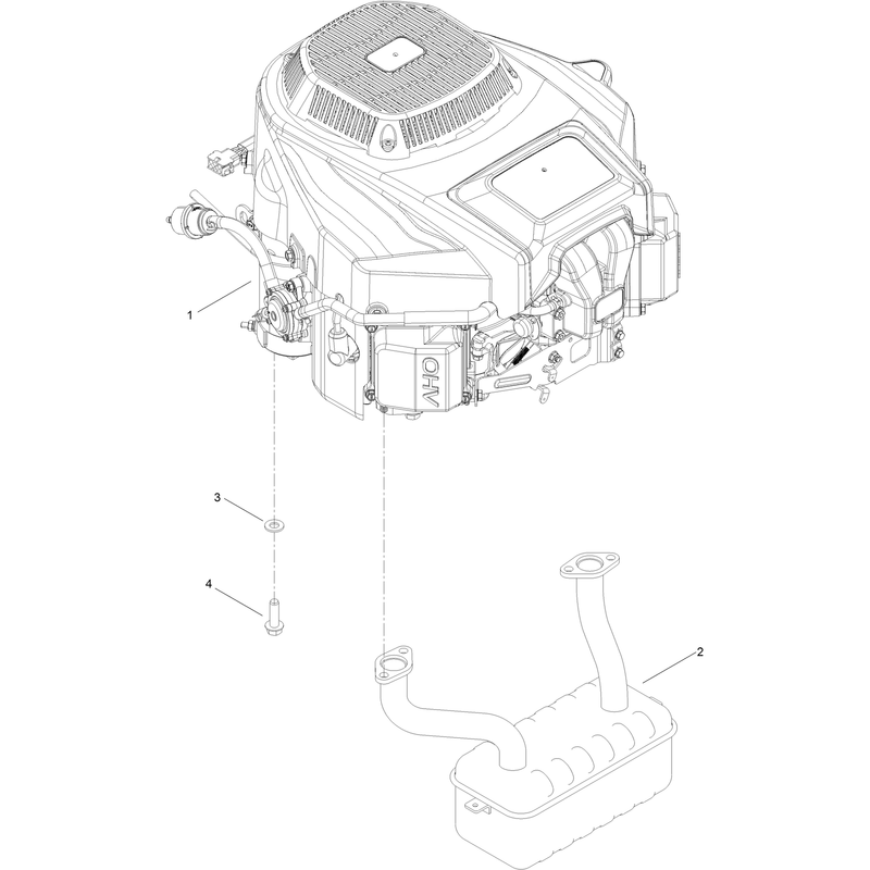Engine and Muffler Assembly