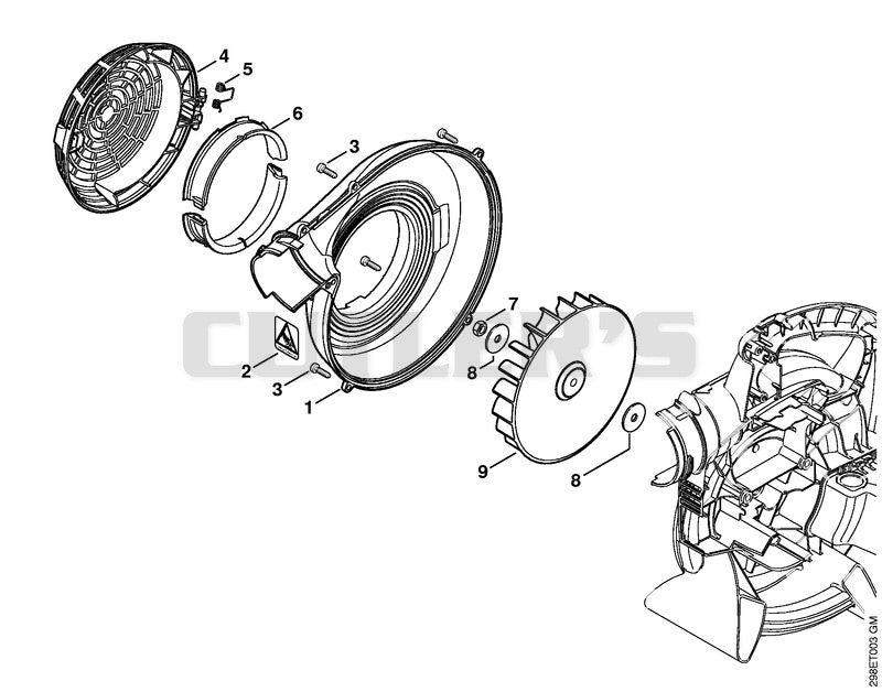 Fan housing outer, Fan wheel