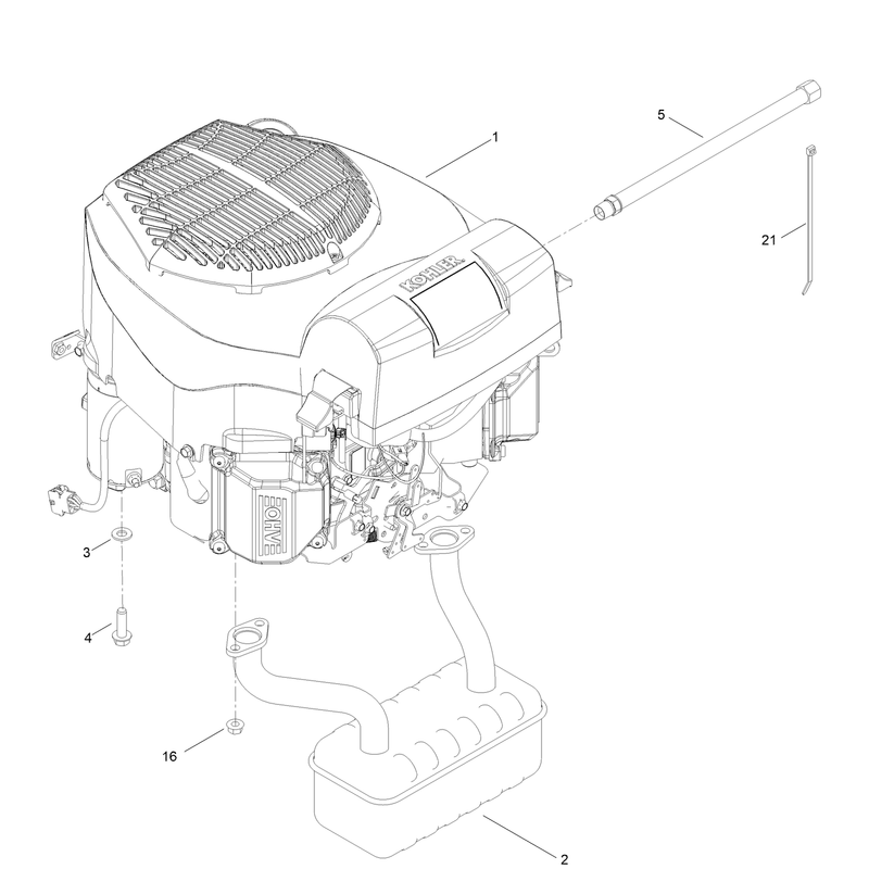 Engine and Muffler Assembly