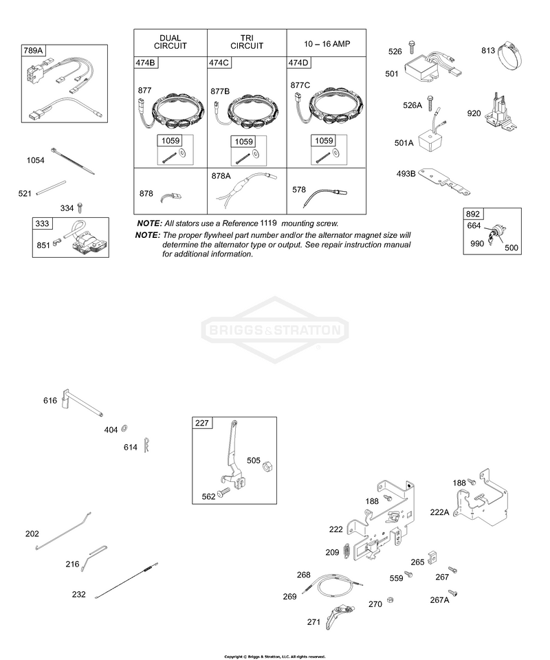Alternator, Control Bracket, Ignition