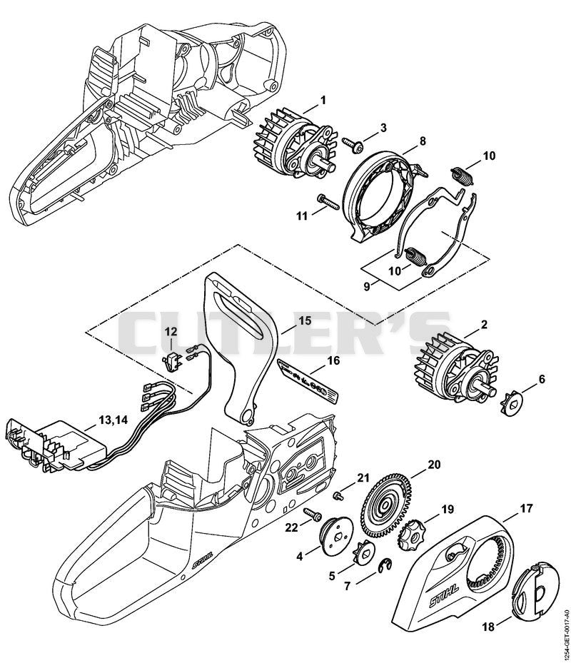 Electric motor, Electronic module, Chain sprocket cover