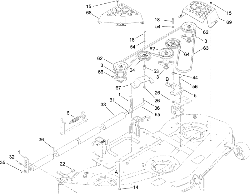 Deck Roller Belt Cover and Pulley Assembly