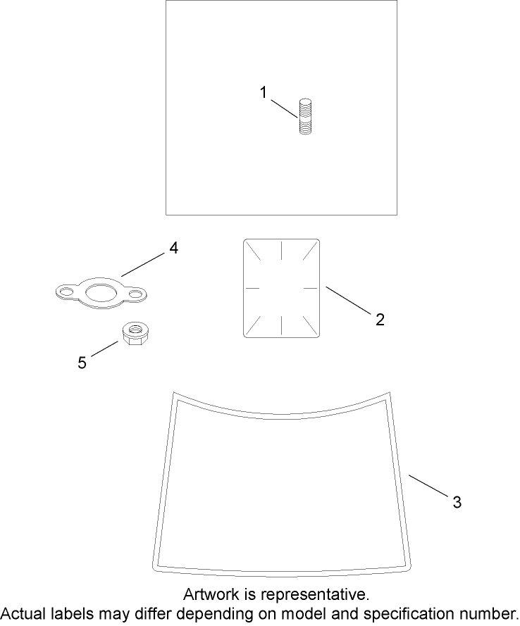 Exhaust Stud Gasket and Decal Assembly Kohler SV735 0011