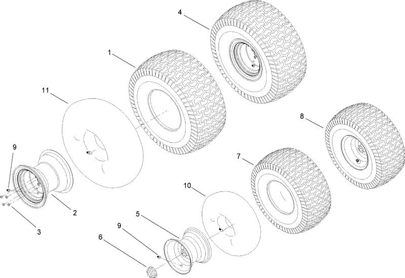 Front and Rear Wheel Assembly