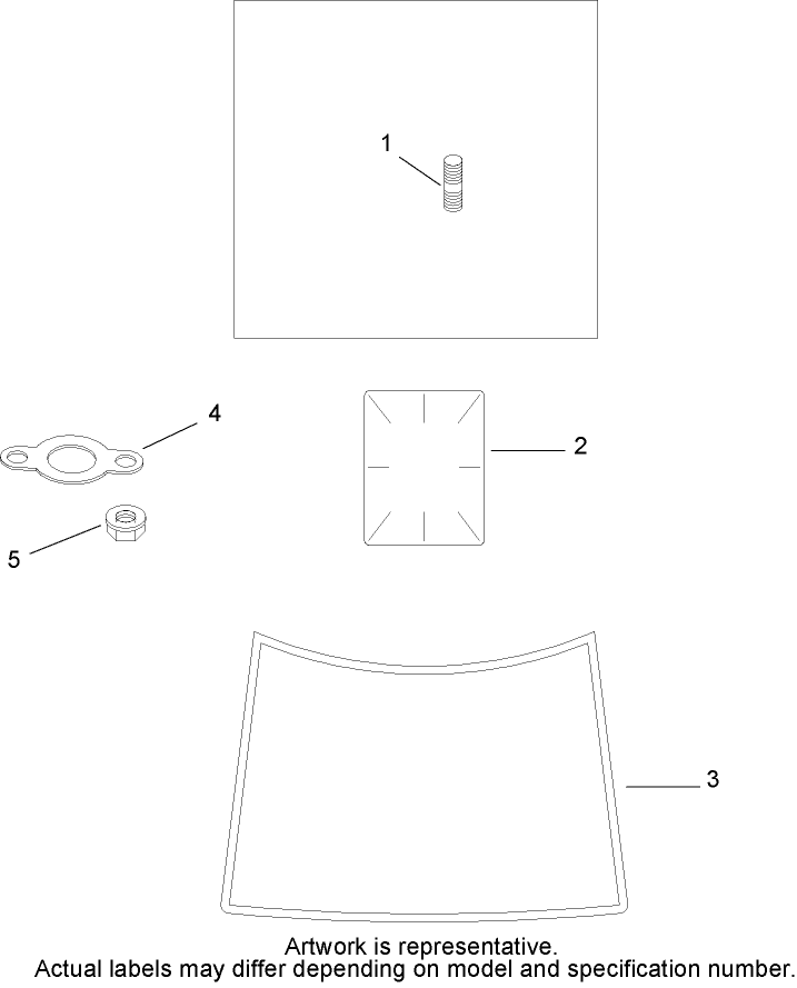 Exhaust Stud Gasket and Decal Assembly Kohler SV720 0017