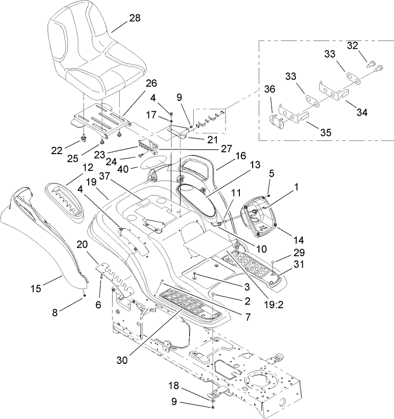 Seat and Fender Assembly