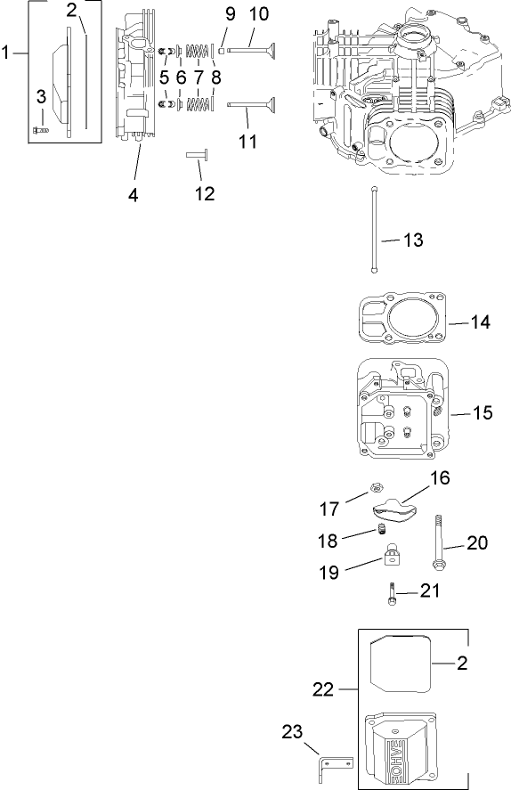 Head Valve and Breather Assembly Kohler SV720 0017