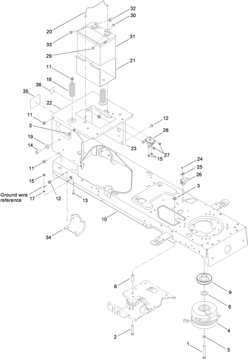Frame Battery and Electric PTO Assembly