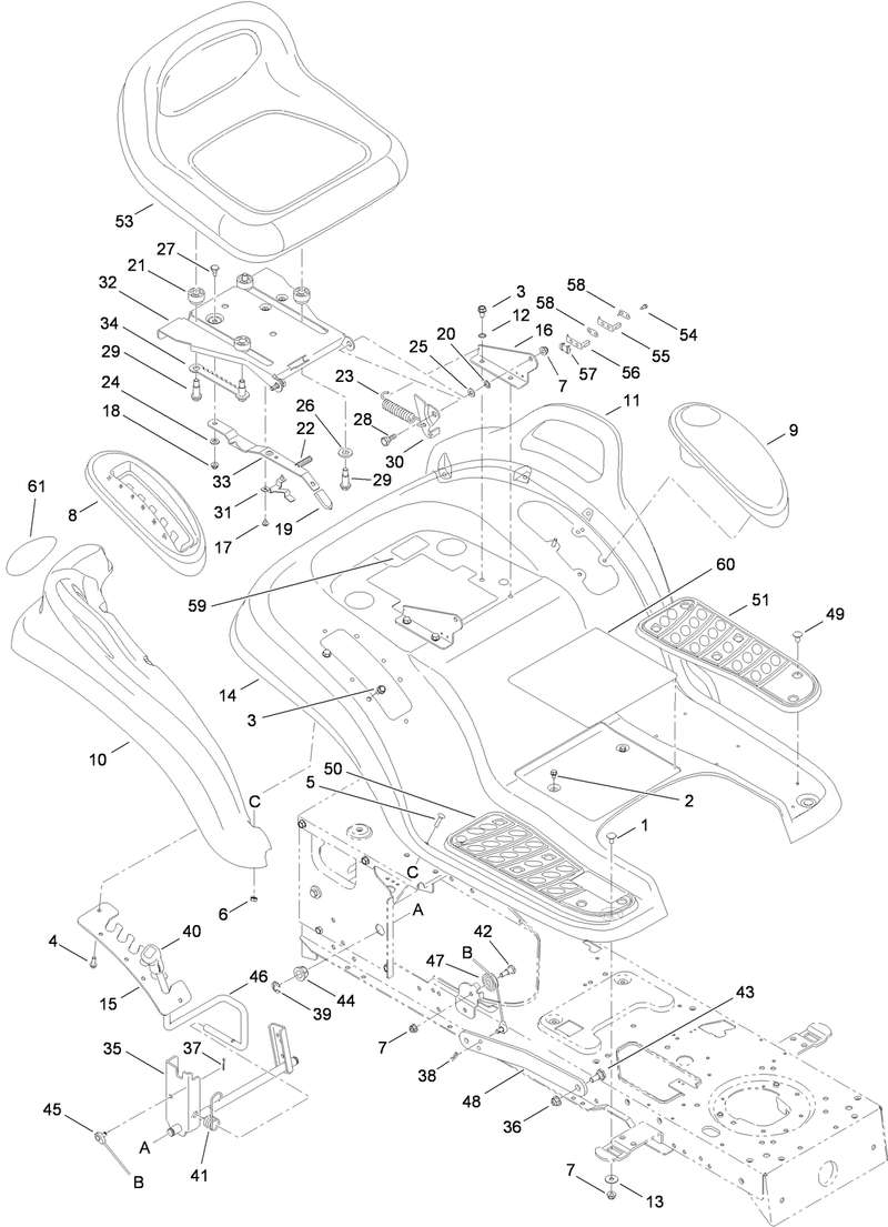 Seat Fender and Deck Lift Assembly