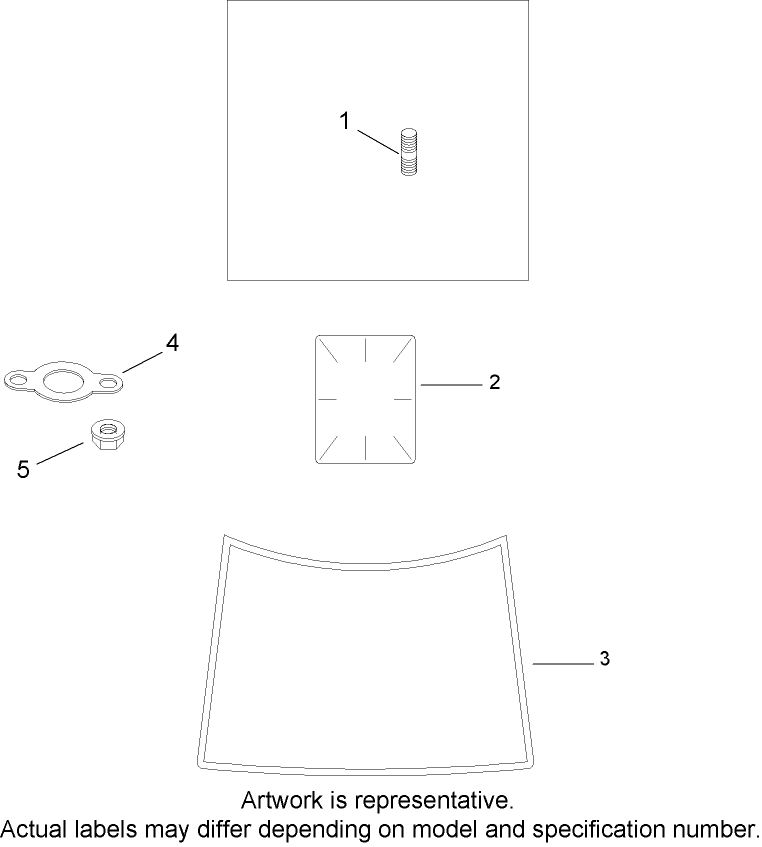 Exhaust Stud Gasket and Decal Assembly Kohler SV730 0018