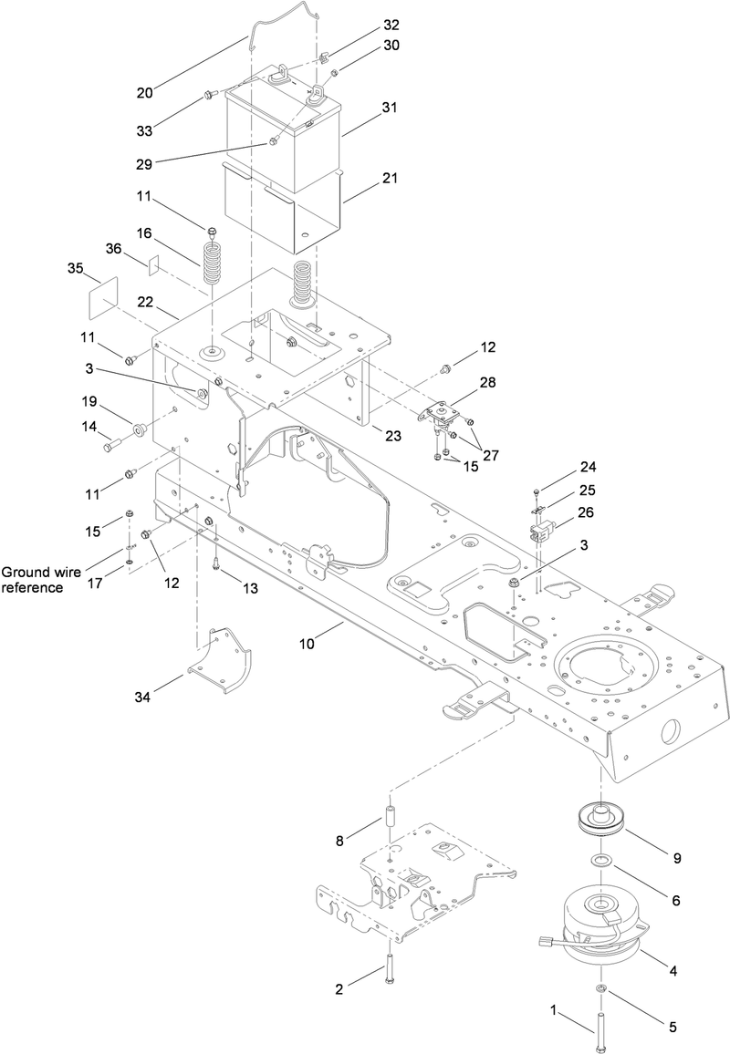 Frame Battery and Electric PTO Assembly