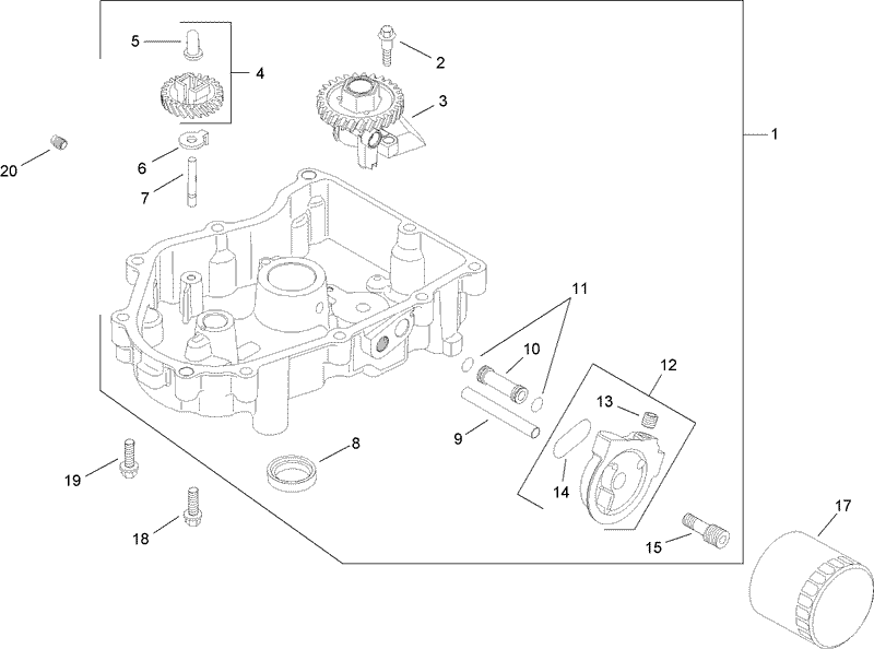 Oil Pan and Lubrication Assembly Kohler SV730 0018