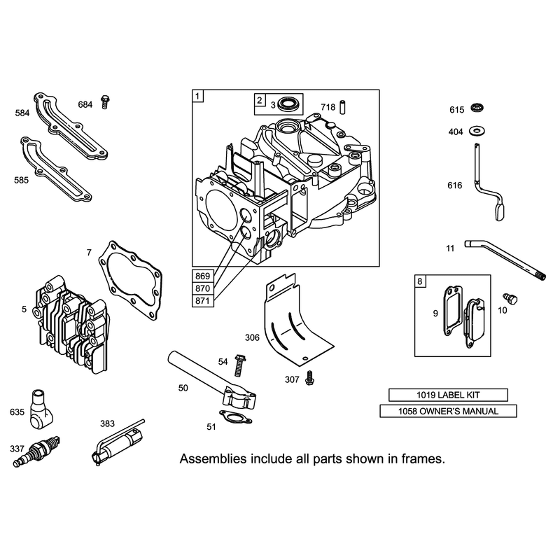 Cylinder Assembly Briggs and Stratton 12H802-1720-B1