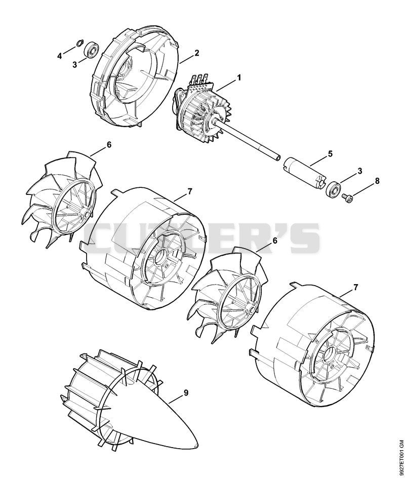 Electric motor, blower