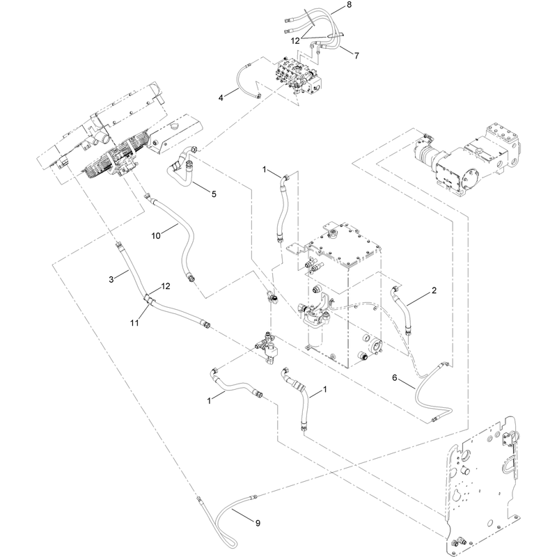 Hydraulic Tank Hose Plumbing Assembly