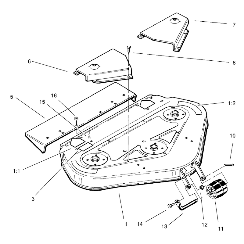 Deck, Belt Covers And Deflector Assembly