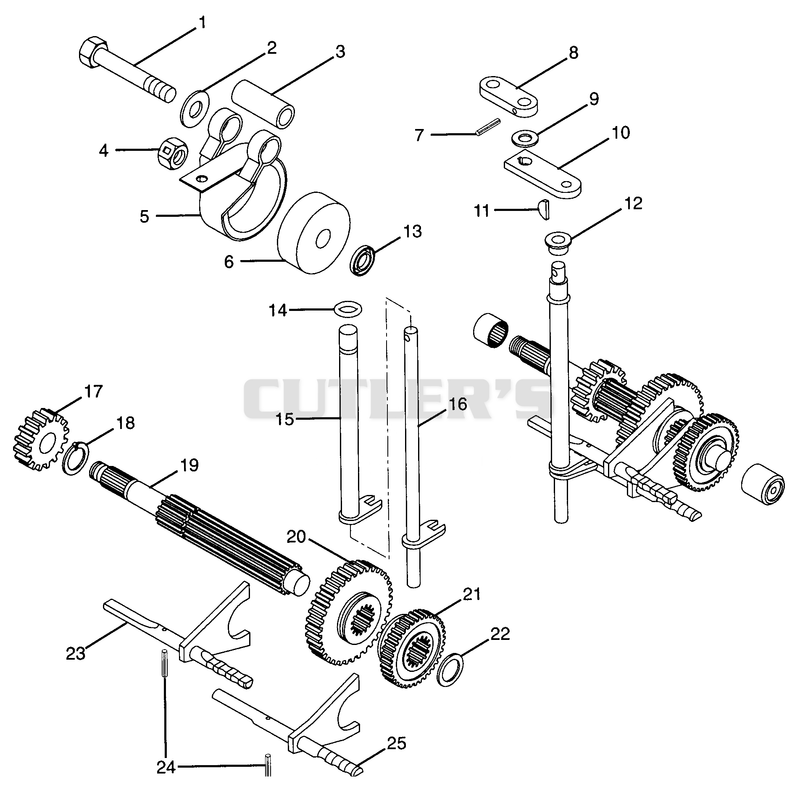 NUMBER SIX SHAFT - BRAKE/SLIDING GEAR - 066, 067, 068, 069 - G SERIES