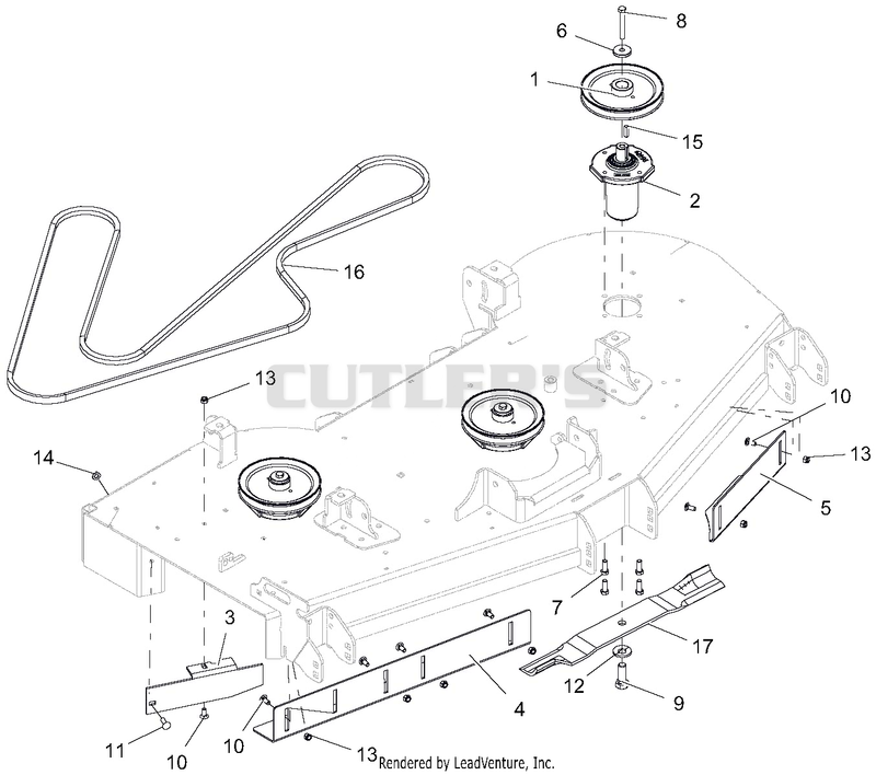 Deck - Belt, Blades, Baffles, And Spindles
