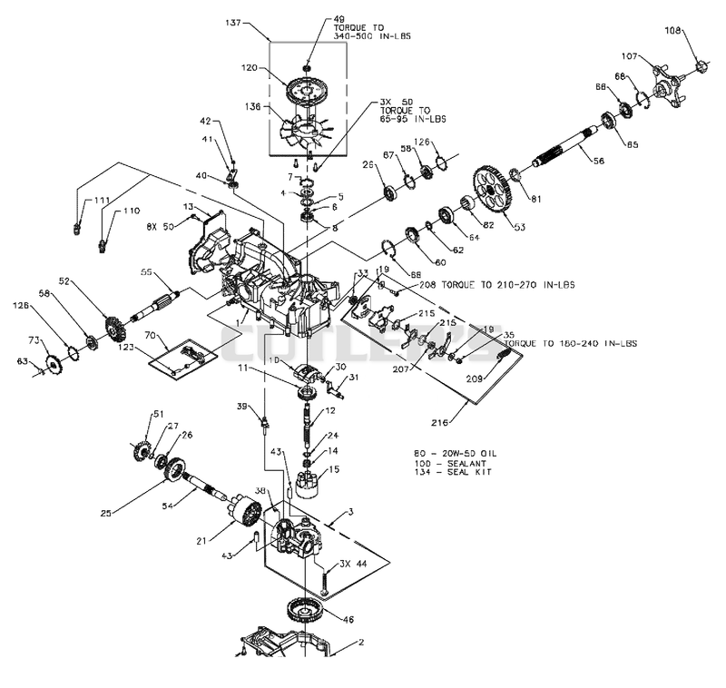 Hydrostatic Transaxle - Left (020, 021, 022, 023, 308-S/N 000100 & Up & 013-S/N 010500 & Up)