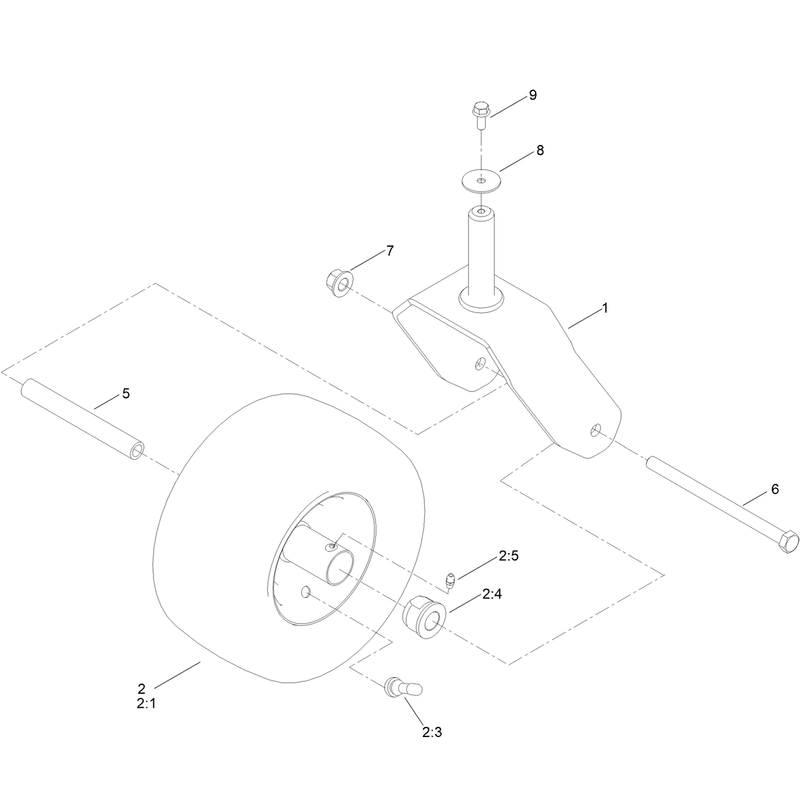 Caster, Wheel and Tire Assembly