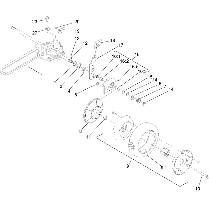 Rear Drive and Wheel Assembly