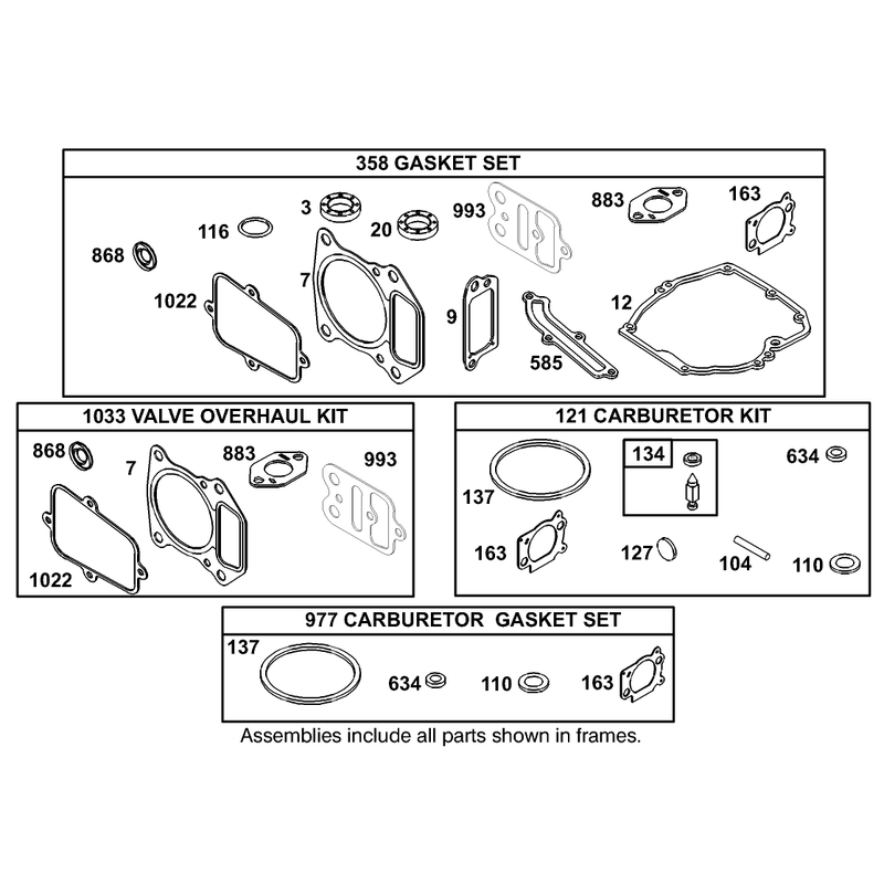 Carburetor Overhaul Kit Assembly Engine GTS 200