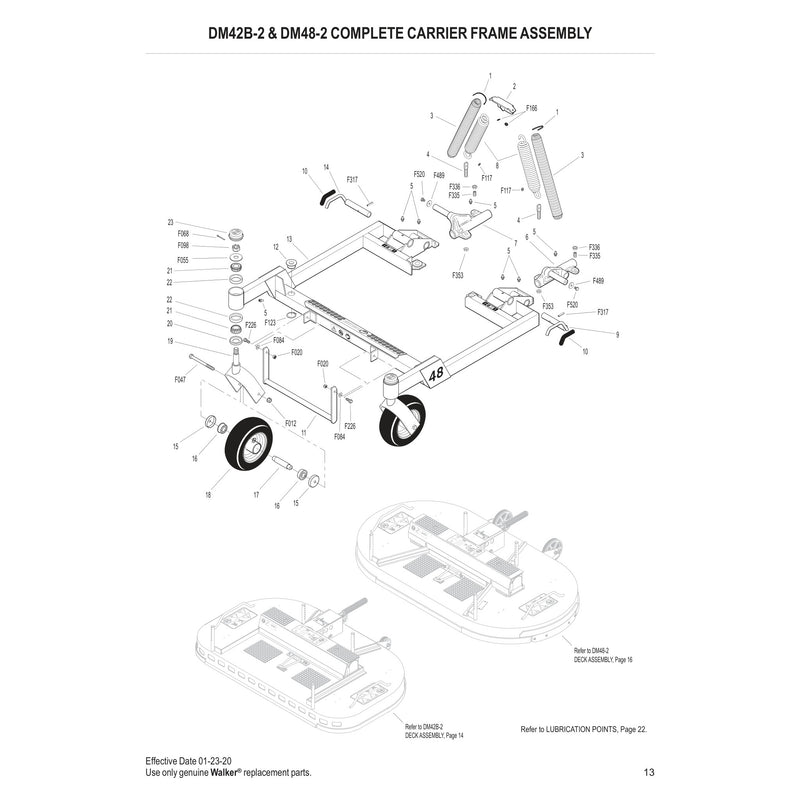 DM42B-2 & DM48-2 COMPLETE CARRIER FRAME ASSEMBLY