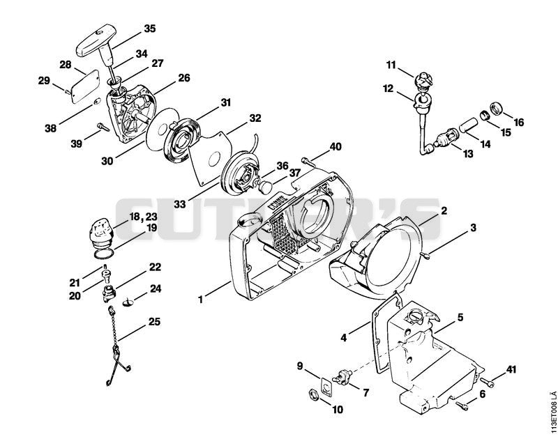 Fan housing, Starter cover