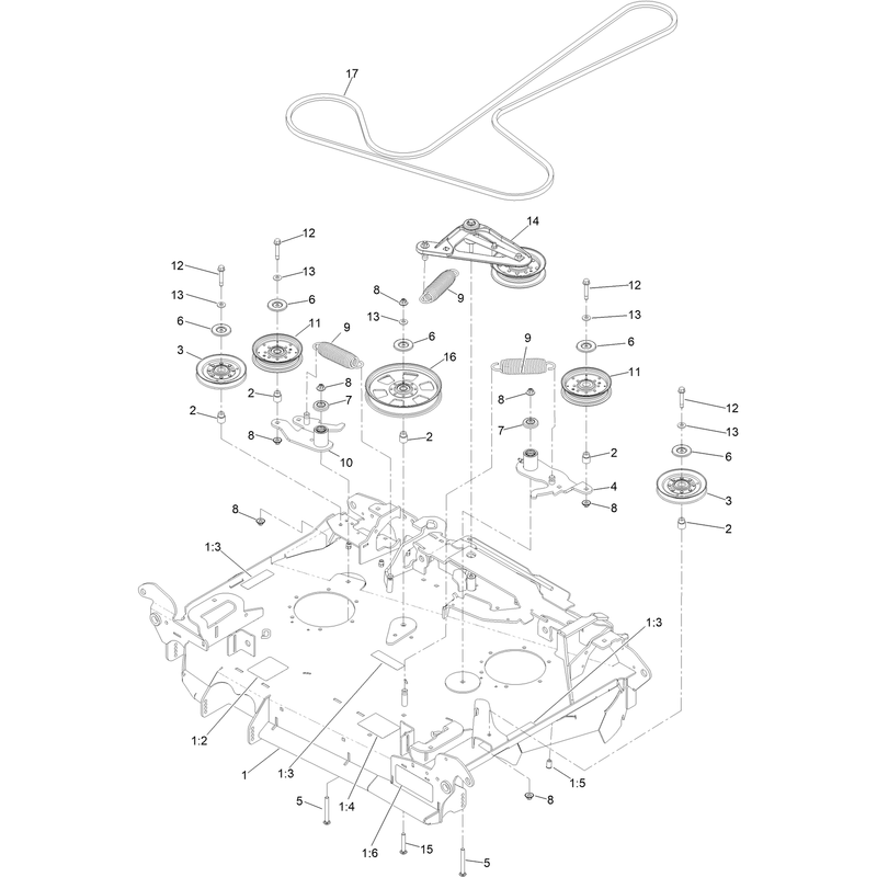 Center Deck Belt Drive Assembly