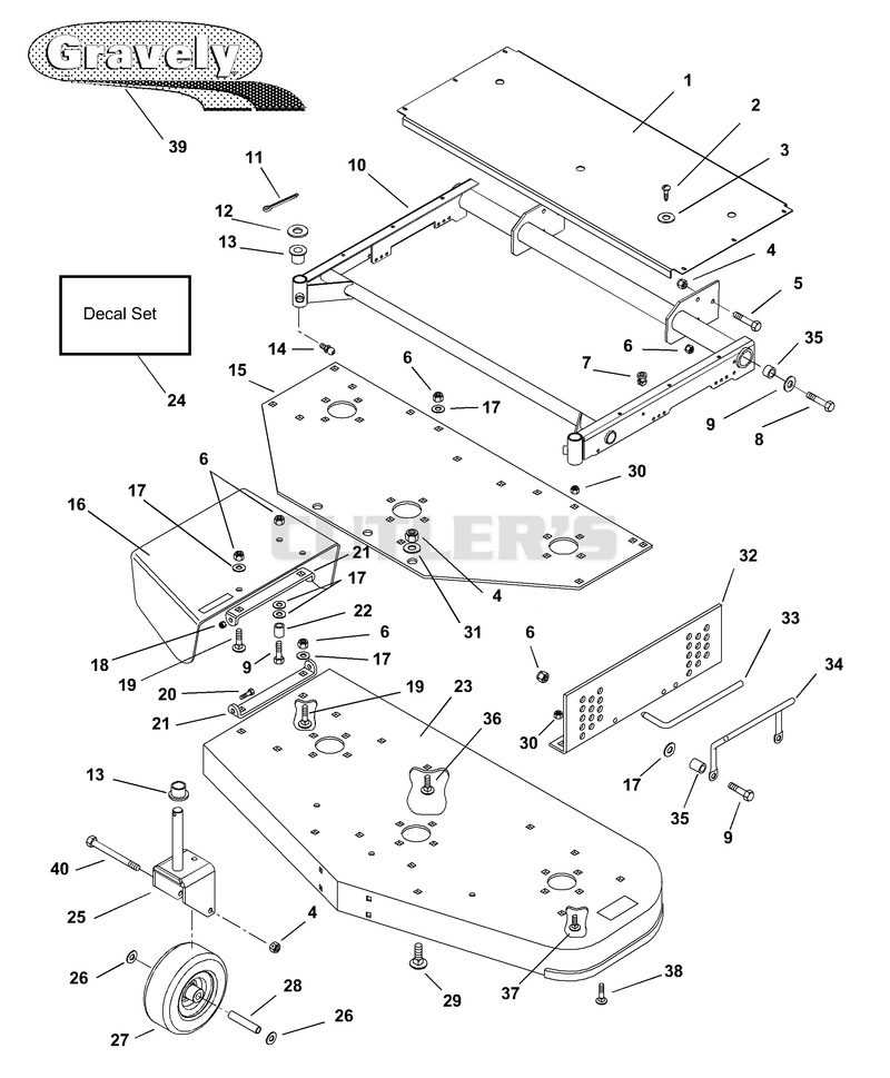 50" Mower Frame