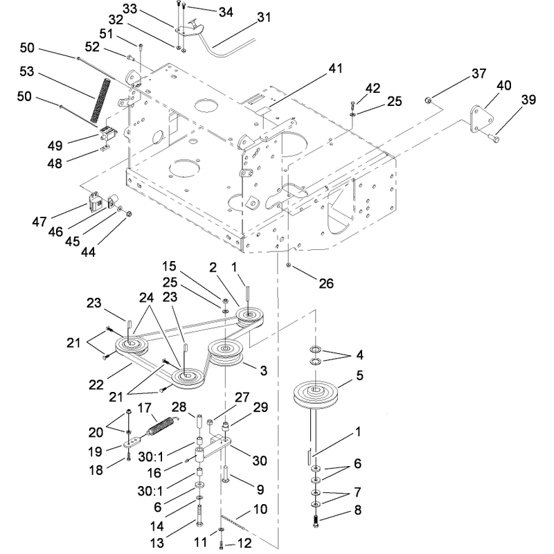 Pump Drive and Engine Pulley Assembly