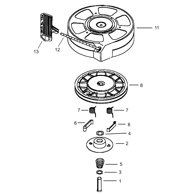 Recoil Starter No 590702 Optional Tecumseh LEV120-361541B