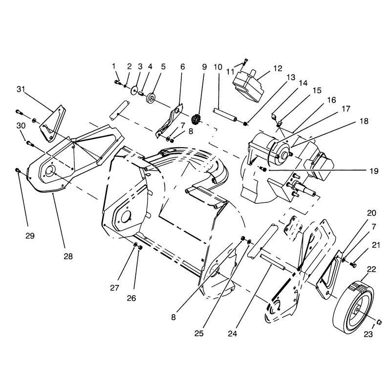 Engine & Wheel Assembly (model 38175 Only-Serial # 4900101 Thru 4906609)