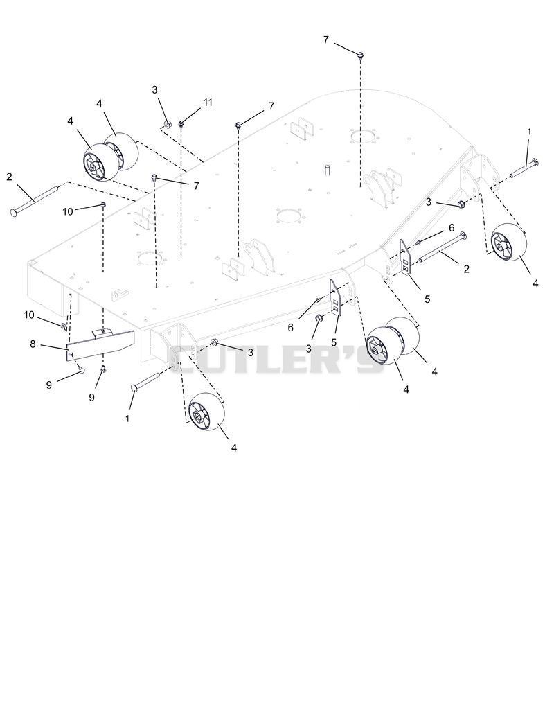 Anti-Scalp Wheels and Baffle - 60" - SD