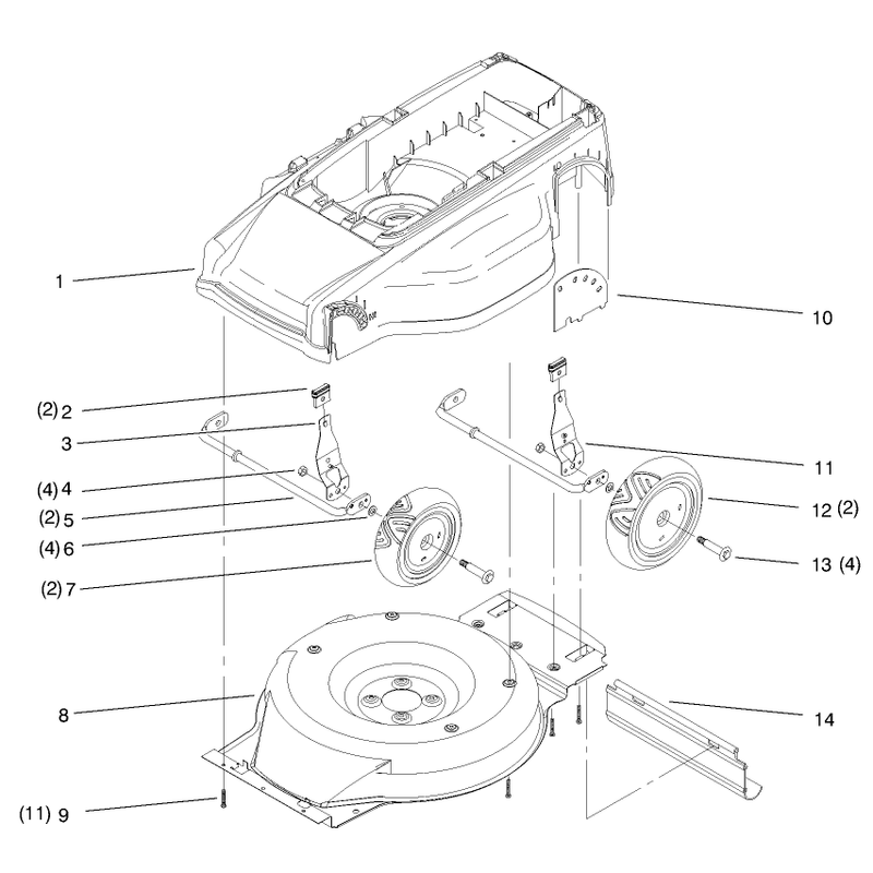 Deck Liner and Wheel Assembly