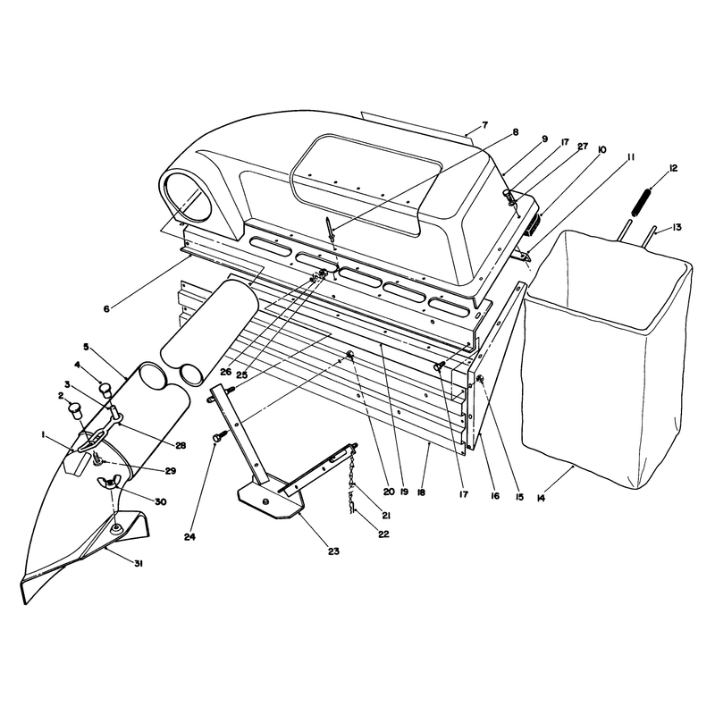 Twin Bagger Grass Catcher Model 59053 (optional)