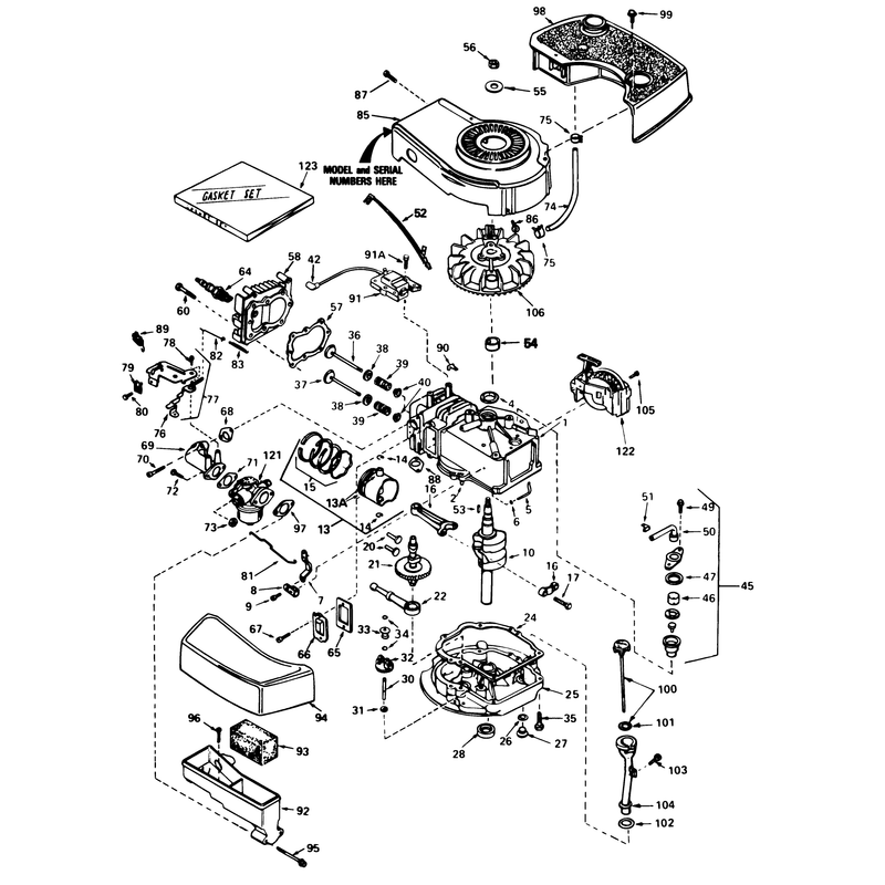 Engine Tecumseh Model Tnt 100-10077e