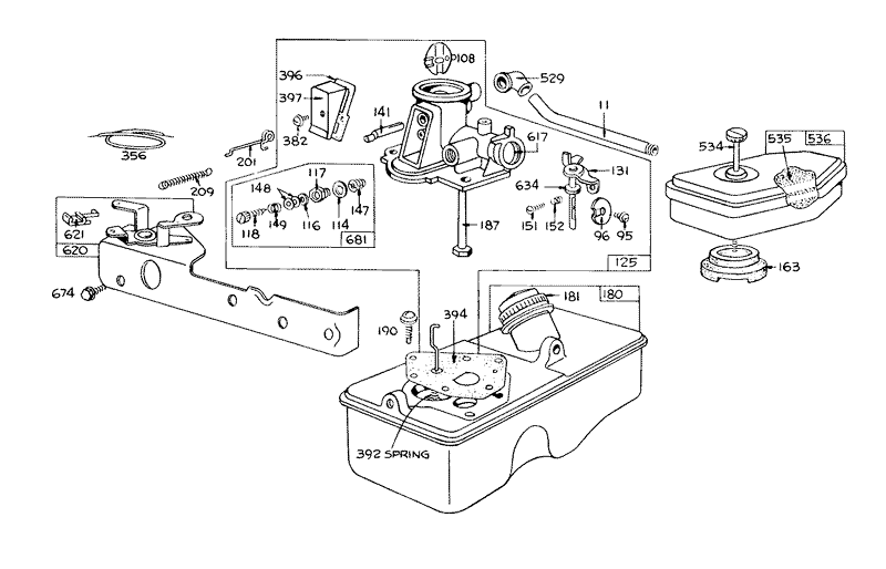 Briggs and Stratton Carburetor Assembly Model 390064 For 19in Hand Propelled Model 16073