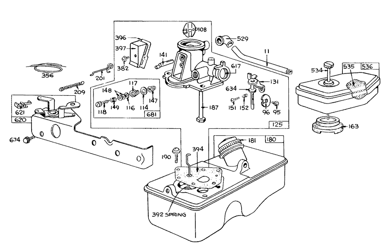 Briggs and Stratton Carburetor Assembly Model 390064 For 19in Hand Propelled Model 16073