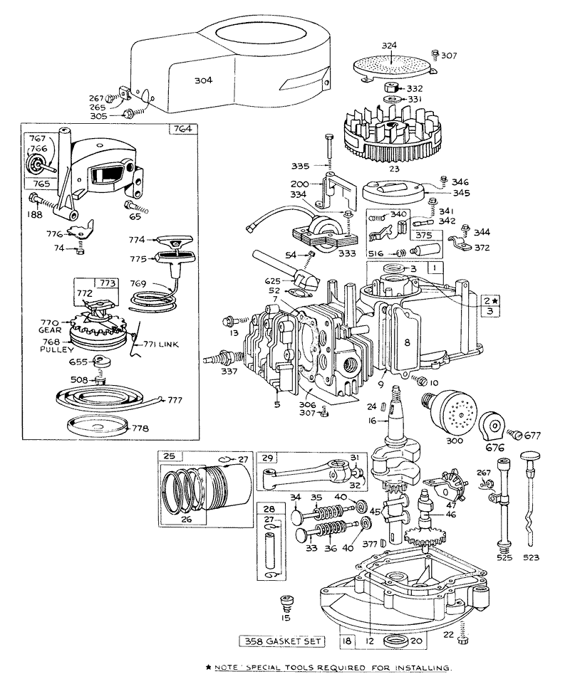 Engine Briggs and Stratton Model 92908 1456 01 For 21in Self Propelled Model 16273