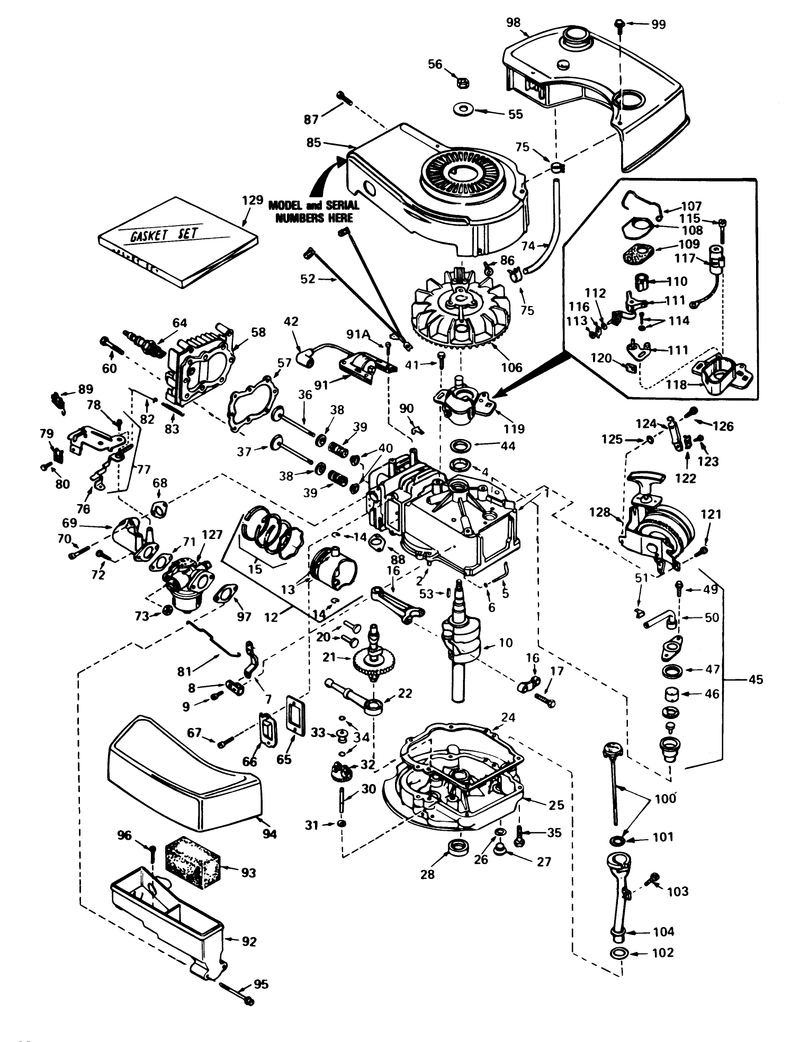 Engine Tecumseh Model No Tnt 100 10071d