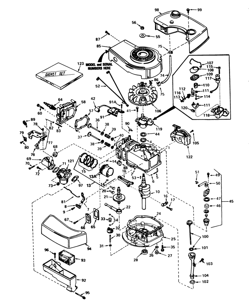 Engine Tecumseh Model No Tnt 100 10080d