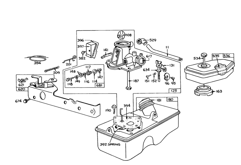 Briggs and Stratton Carburetor Assembly Model 390064 For 19in Hand Propelled Model 16035