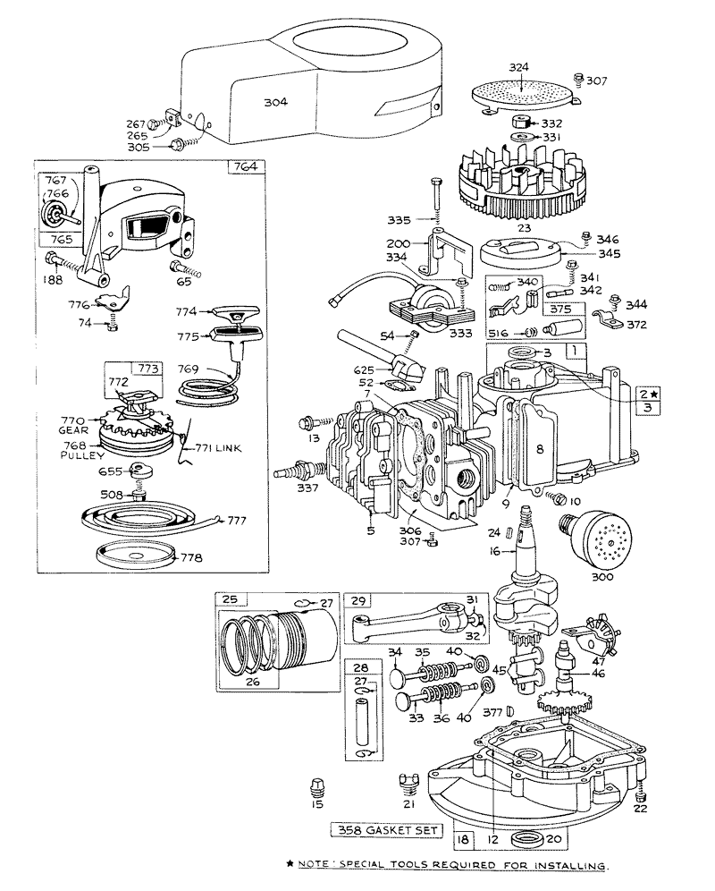 Engine Model No 92508 0818 For 19in Hand Propelled Model No 16000