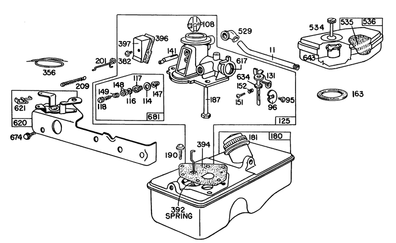Briggs and Stratton Carburetor Assembly Model 92508 1000 01 For 19in Hand Propelled Model 16009