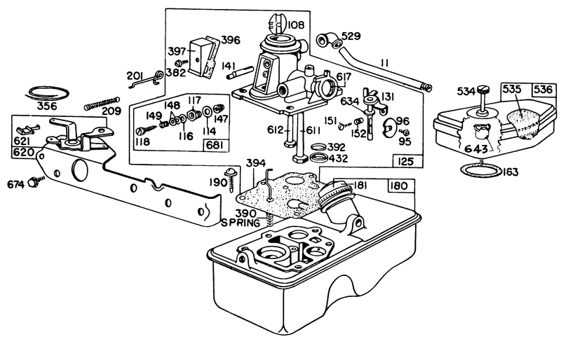 Briggs and Stratton Carburetor Assembly Model 92908 1842 01 For 21in Hand Propelled Model 16113 And 21in Self Propelled Model 16277