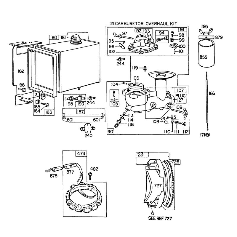 Engine Model No. 252416 Type No. 0190-01 (continued) (11 H.p. Snbriggs & Stratton